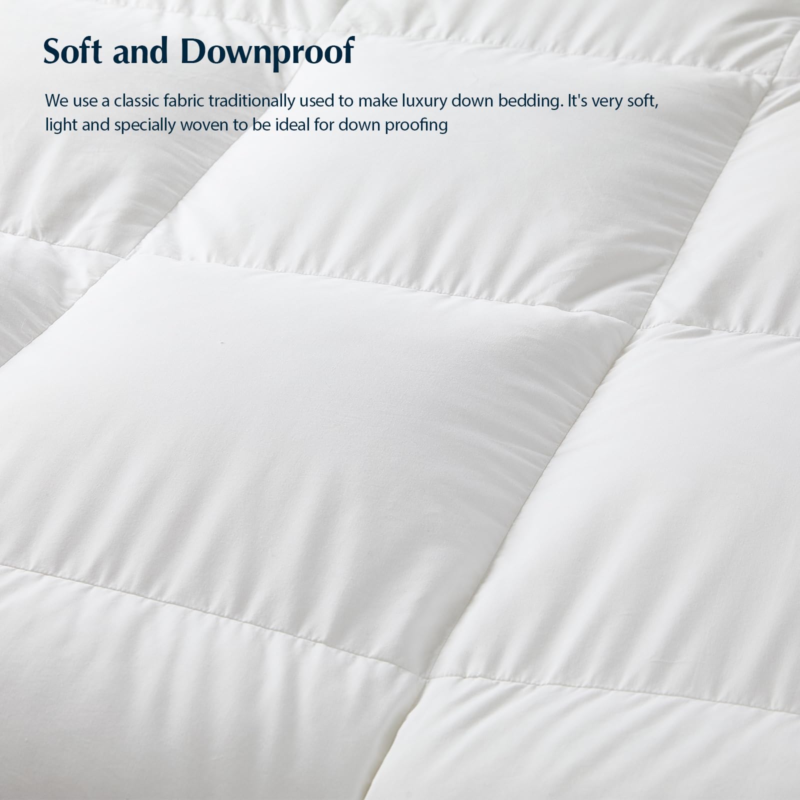 Pacific Coast Goose Feather Down Fiber Comforters King Size, Extra Fluffy White Duvet Insert, Ultra-Soft, Breathable, All Season Hotel Luxury Bedding Comforters, 8 Corner & Center Loops (106"x90")