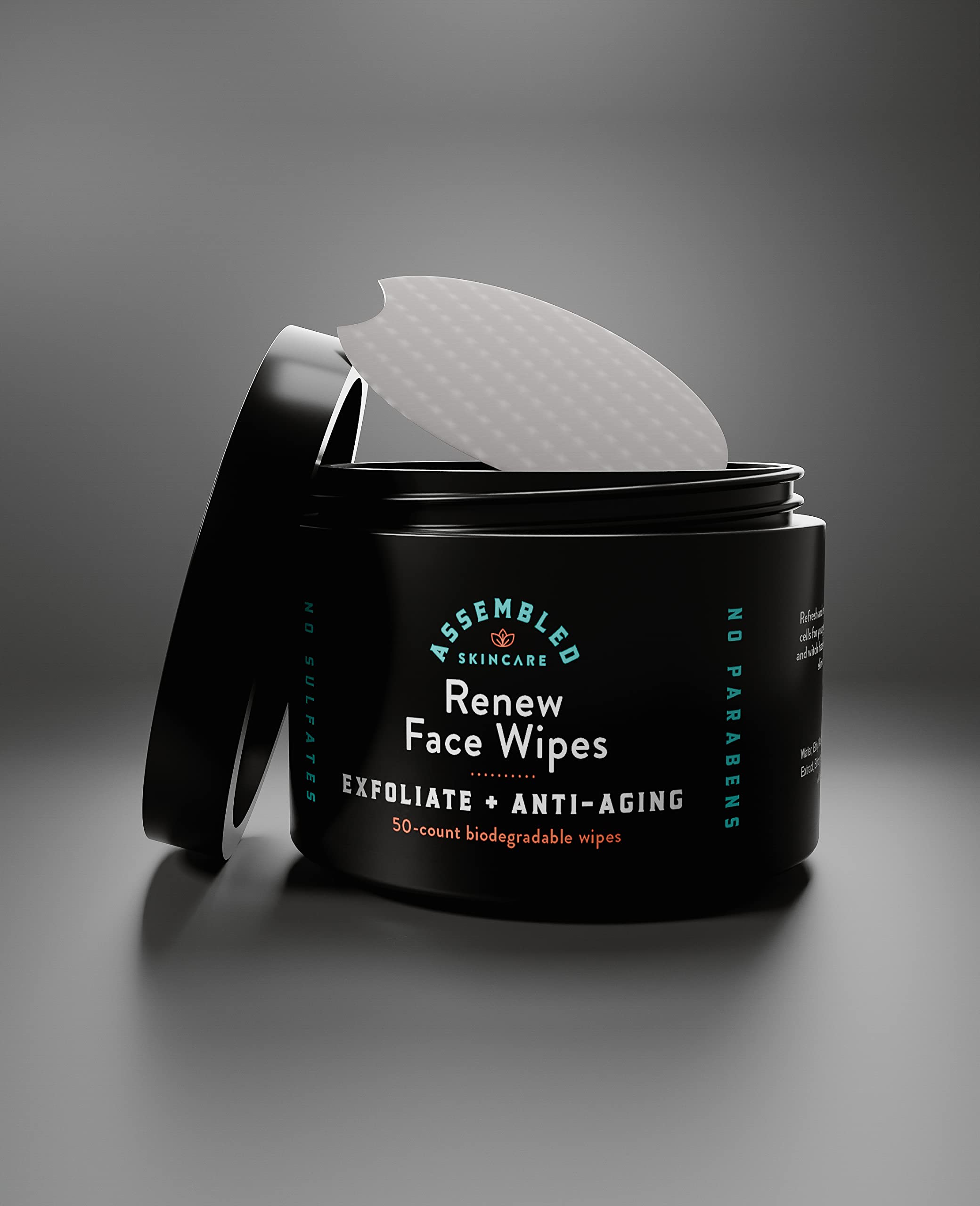 Renew Face Wipes, 50-Count (Pack of 1). Exfoliating, anti-aging, and pre-shave face wipes.