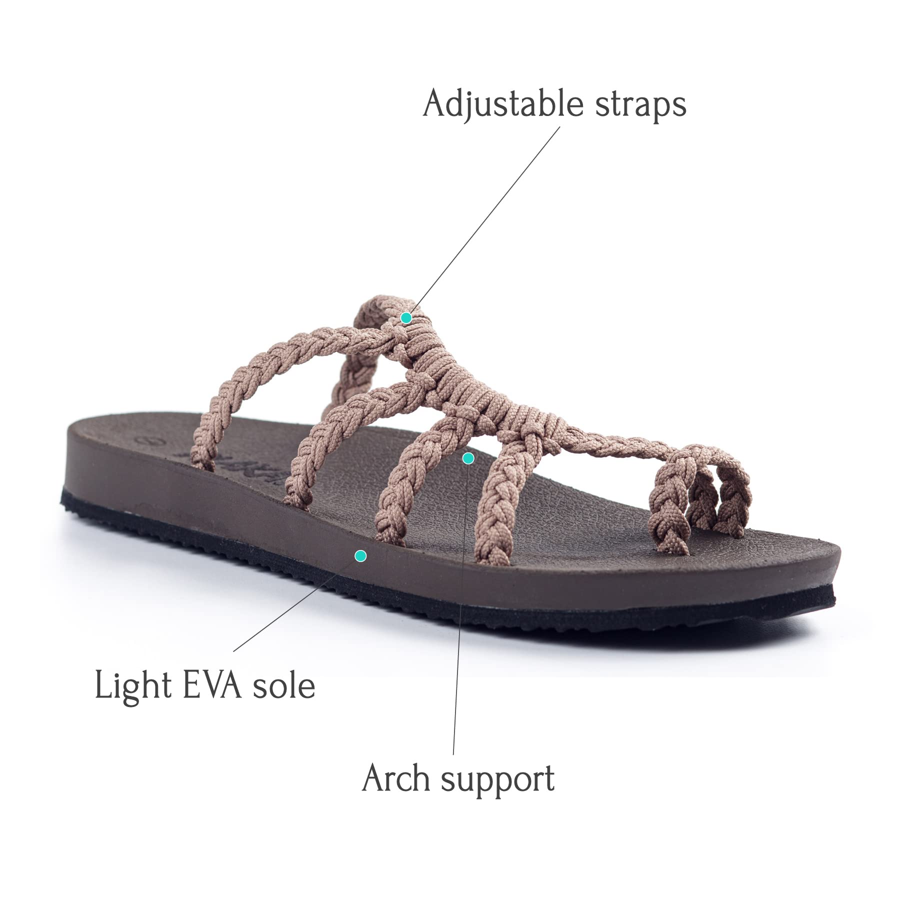 Plaka Relief Flip Flops for Women with Arch Support | Comfy Sandals for Women | Perfect for the Beach, Long Walks or Poolside | Reduces Heel & Back Pain | Brazilian Sand | Size 7