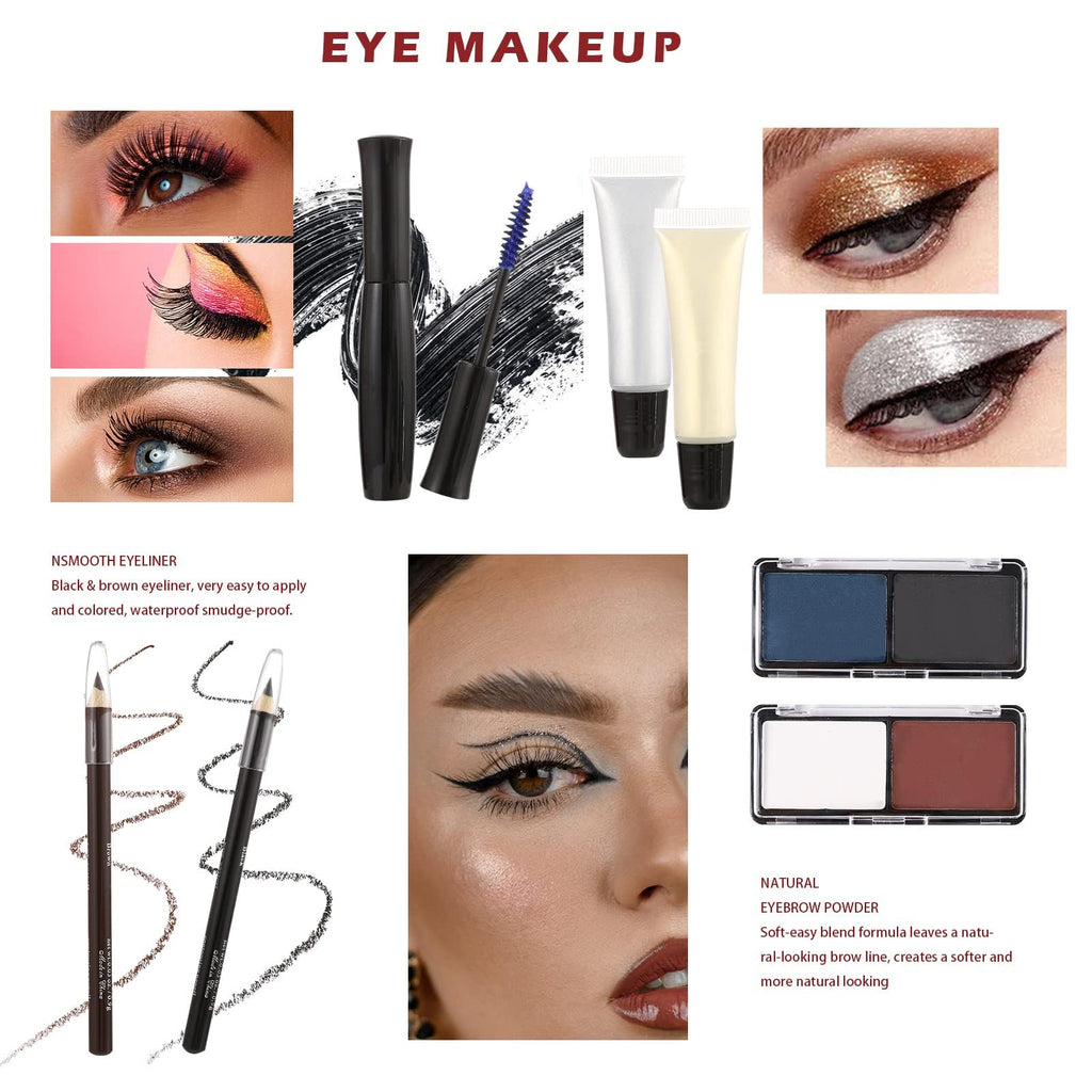 Hegafoo All in One Makeup Kit for Teens, 106 Pcs Professional Makeup Kit for Women Full Kit, Include Eyeshadow Palette, Lipstick Set, Concealer, Foundation, Lipgloss, Make-up Brush(Silver)
