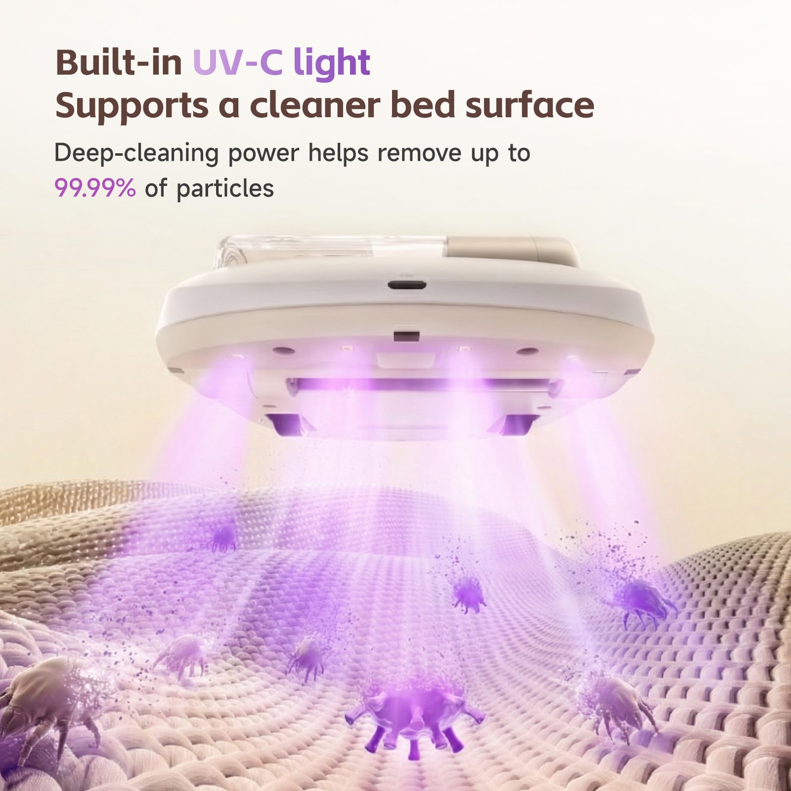 CREATULIZE X1 Robot Bed Vacuum, Automatic Mattress Vacuum Cleaner with Intelligent Path Planning, UV-C Light, HEPA Filter, One-Click 100% Dust & Pet Hair Removal for Bed, Mattress, Sofa, Carpet