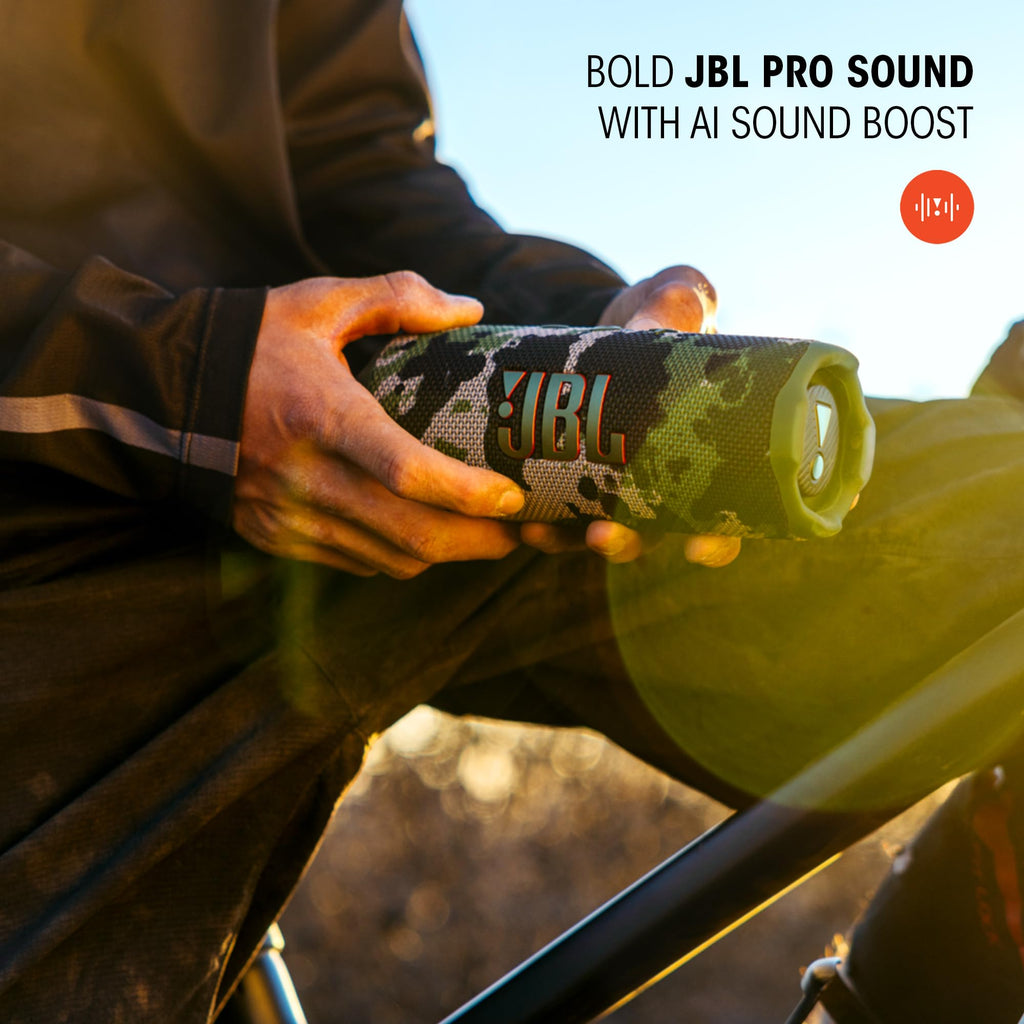 JBL Flip 7 - Portable Waterproof and Drop-Proof Speaker, Bold JBL Pro Sound with AI Boost, 16Hrs of Playtime, and PushLock System with Interchangeable Accessories (Blue)