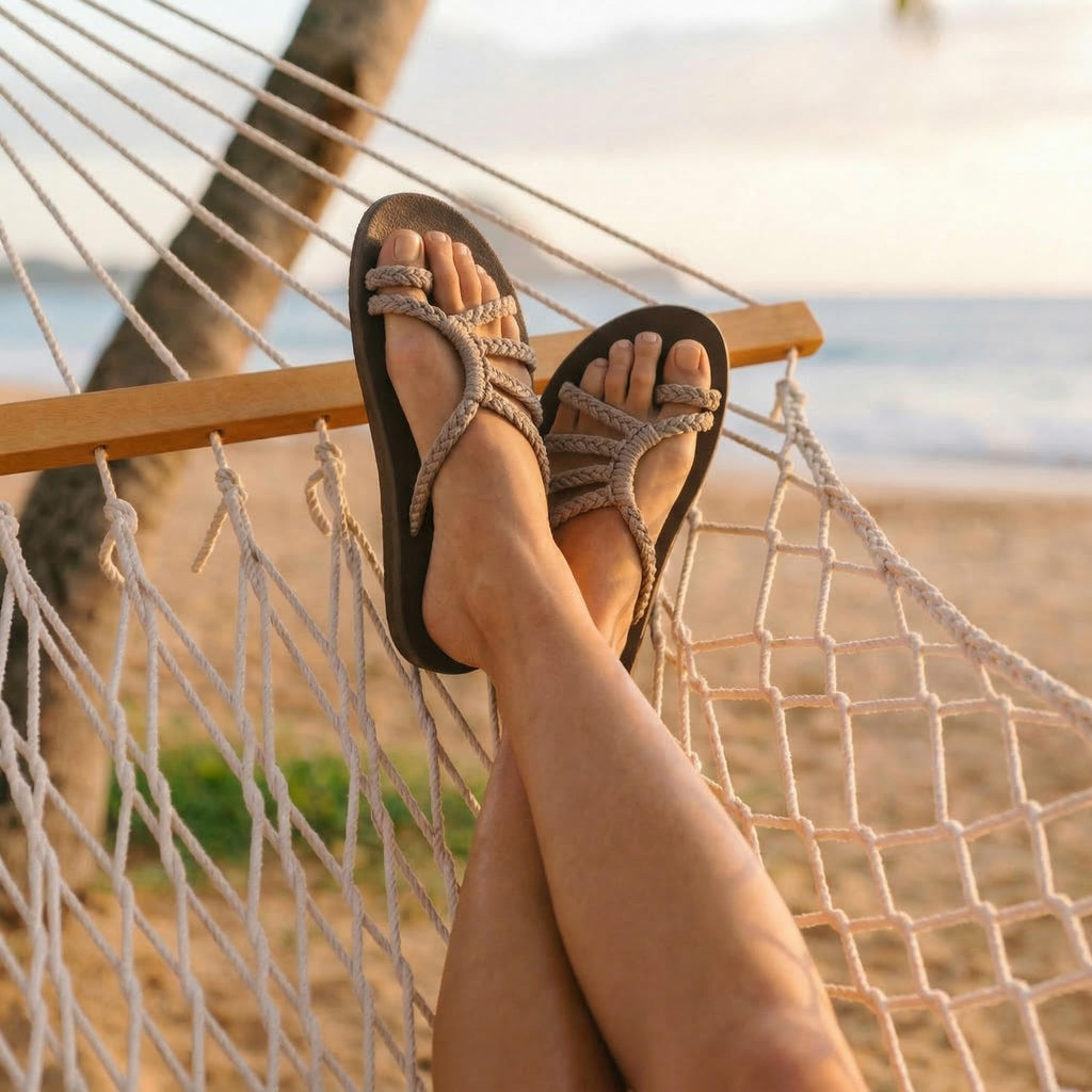 Plaka Relief Flip Flops for Women with Arch Support | Comfy Sandals for Women | Perfect for the Beach, Long Walks or Poolside | Reduces Heel & Back Pain | Brazilian Sand | Size 7