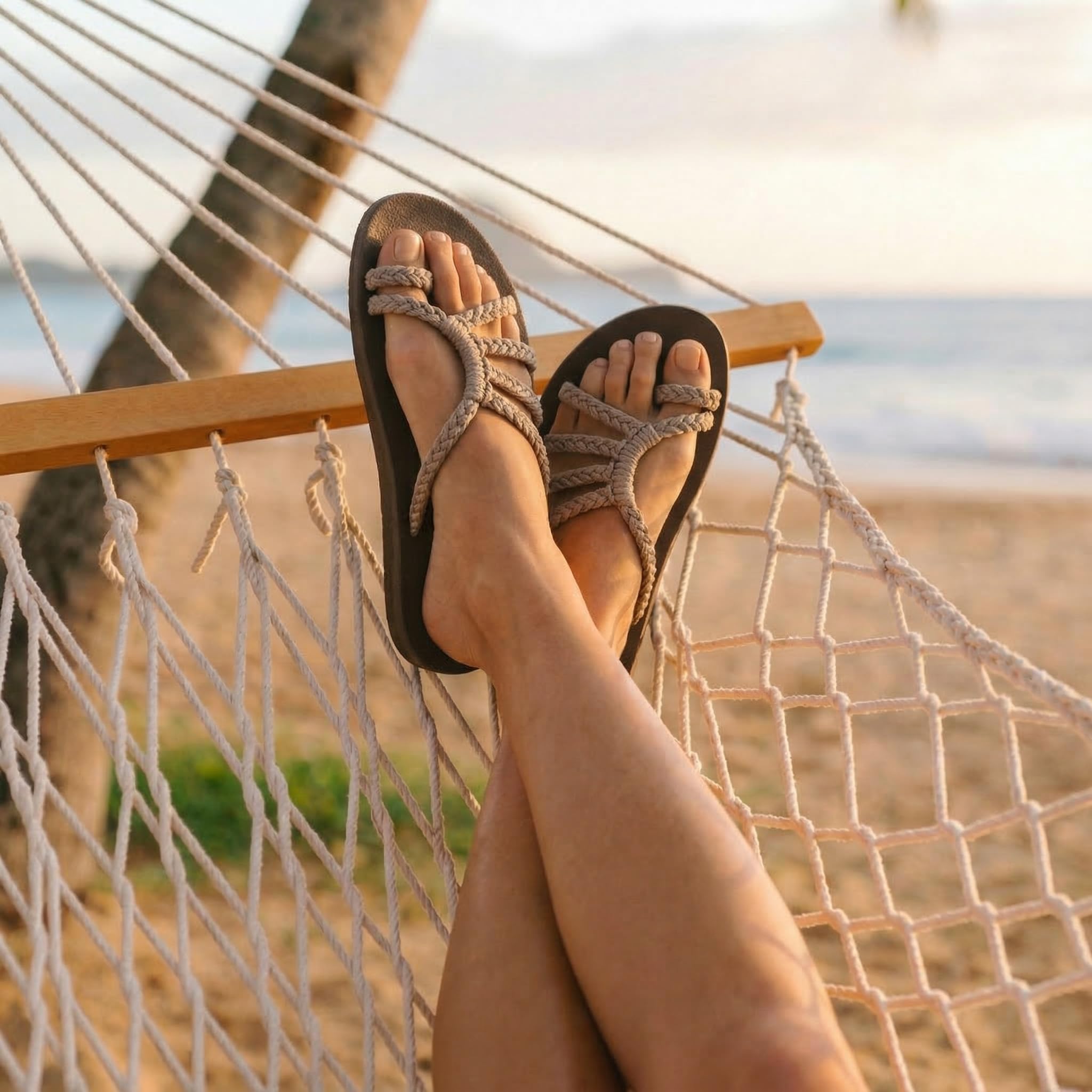Plaka Relief Flip Flops for Women with Arch Support | Comfy Sandals for Women | Perfect for the Beach, Long Walks or Poolside | Reduces Heel & Back Pain | Brazilian Sand | Size 7