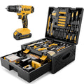Sundpey 267-Piece Tool Kit with Drill - Basic General Home Complete Repair Portable Tool Set with 21V Cordless Drill & 2.0Ah Battery & Charger in Drawer Storage Toolbox for Apartment Office Garage