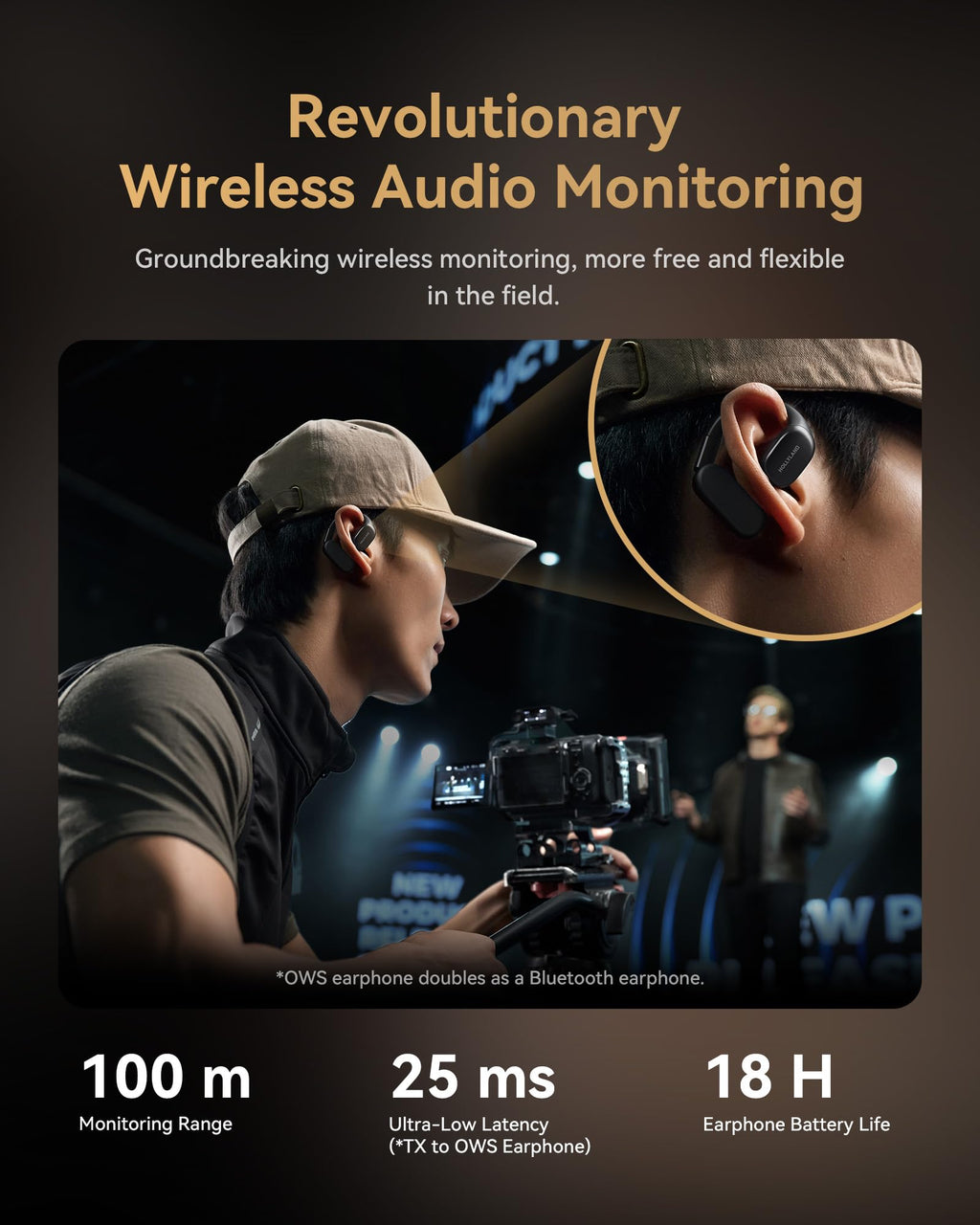 Hollyland Lark MAX 2 Wireless Microphone for iPhone/Camera/Android, AI Noise Cancel, Wireless Monitoring, 32bit Full-Chain Audio, Timecode (Ultimate Combo, 2TX+2RX+OWS Earphones + Charging Case)