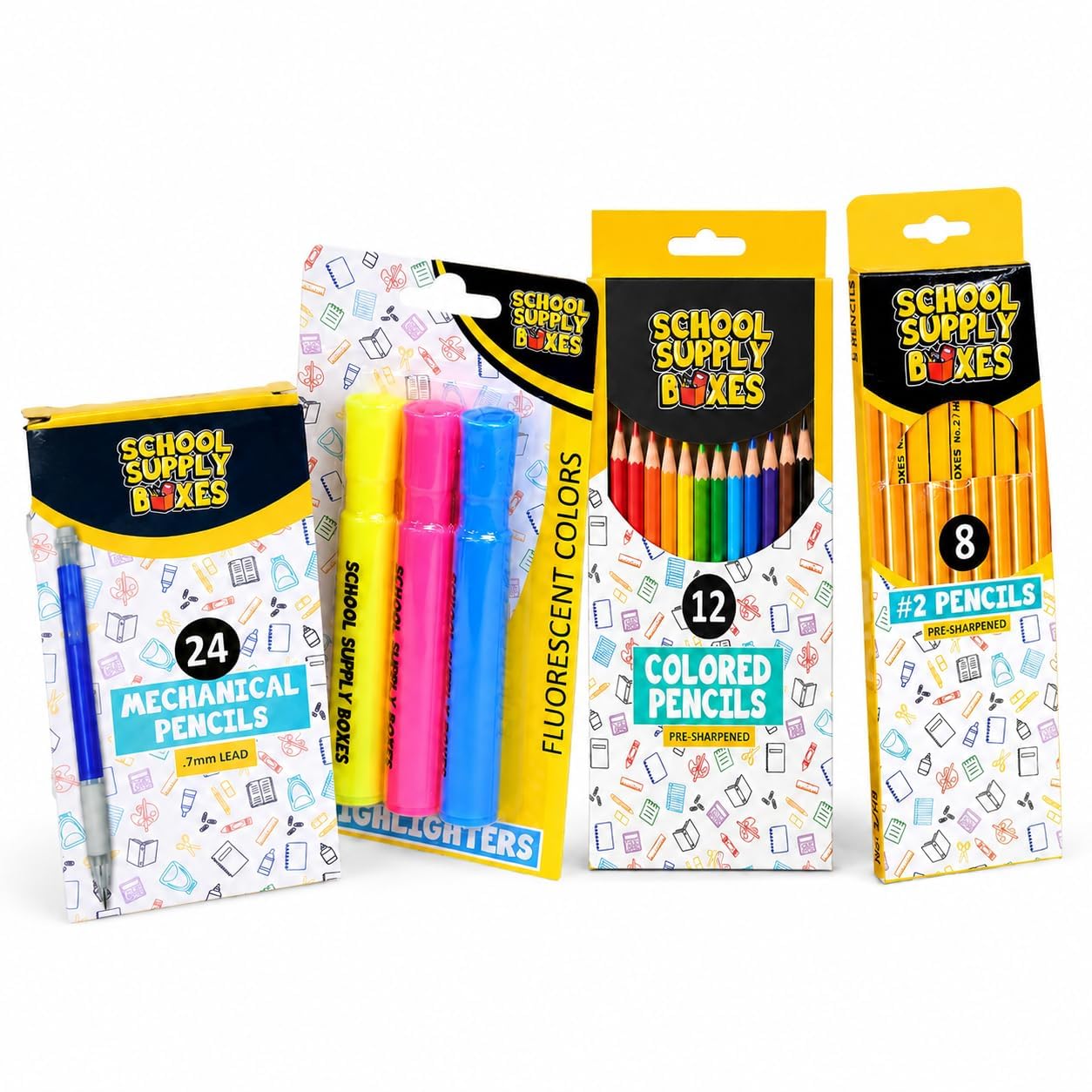 Ultimate High School and College Bundle | 1 Box | School Supply Boxes - Back to School Essentials | Includes Notebooks, Tab Dividers, Pencils, Highlighters, & More