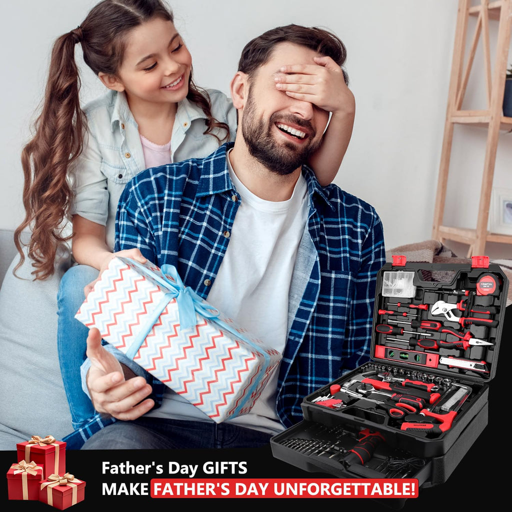 KingTool 276-Piece Tool Set Kit - Tool kit with 12V Cordless Power Drill Driver Toolbox Storage Case with Drawer, Drill Set Perfect for Homeowner, Diyer, Handyman