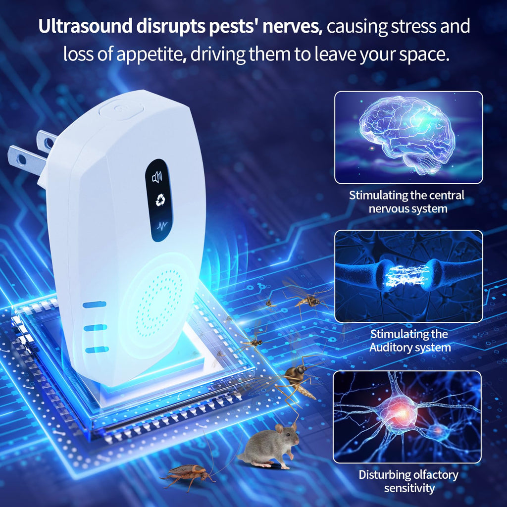 2026 Cvtayn Upgraded Ultrasonic Pest Repellent Indoor Repeller, Mouse Traps, Repellent Roach, Mouse, Bugs, Mosquito, Mice, Spider, Ant, Rodent Repellent Ultrasonic Plug in, 3 Mode Switching, 6 Packs