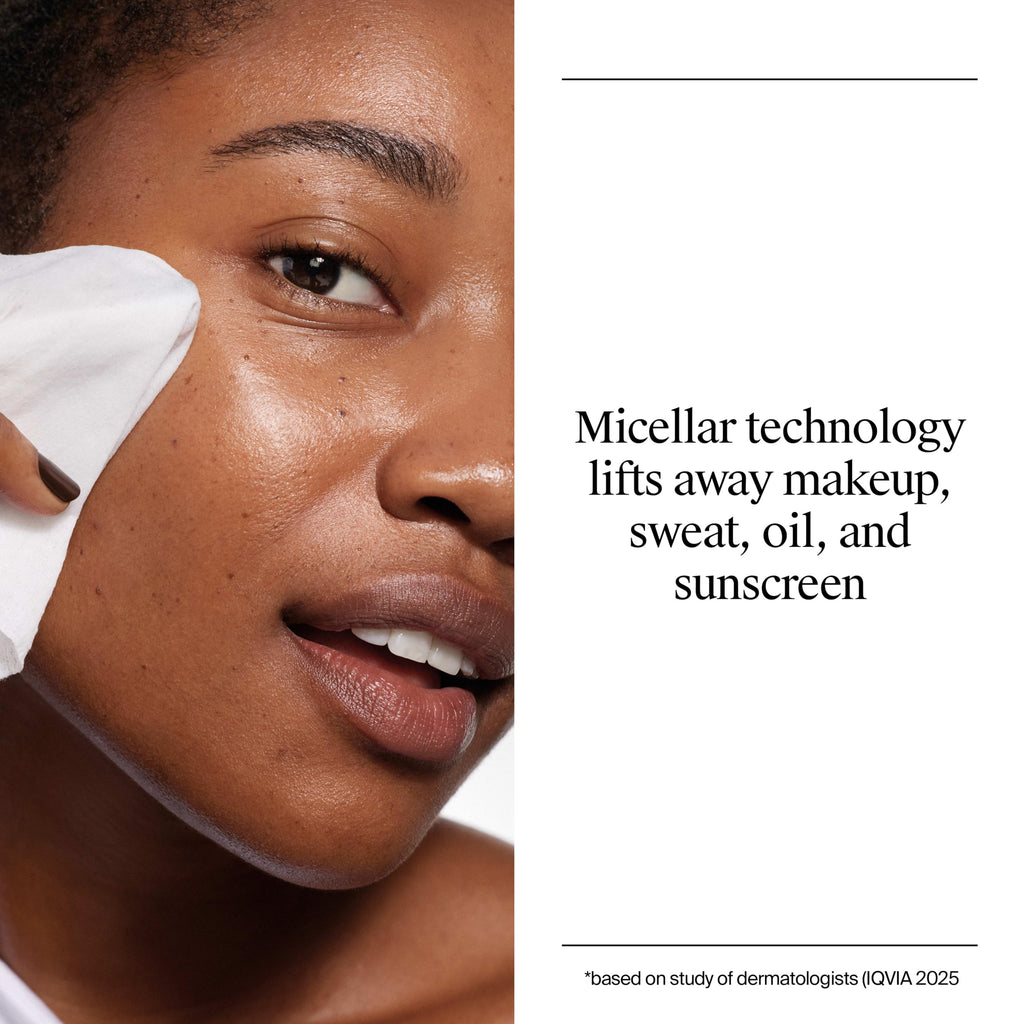 Neutrogena Makeup Remover Micellar Wipes for Face Daily Gently Removes Oil Dirt and Waterproof Makeup in a Simple Fully Plant-Based Cloth, 2 pack of 25 ct