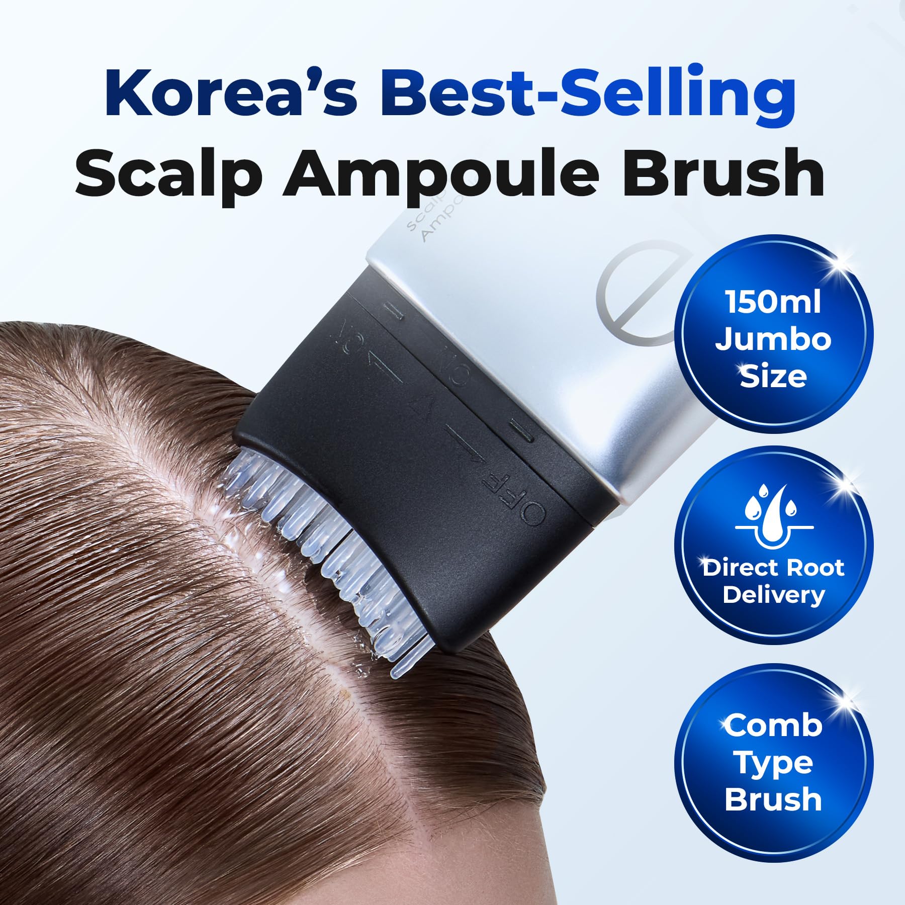 EPAIS Scalp Boosting Serum, Comb Applicator Scalp Ampoule with 38 Brush Tips, Clinically Tested Dandruff & Flake Reduction, Biome PDRN Exosome, Korean Hair Care, 5.07 fl.oz.
