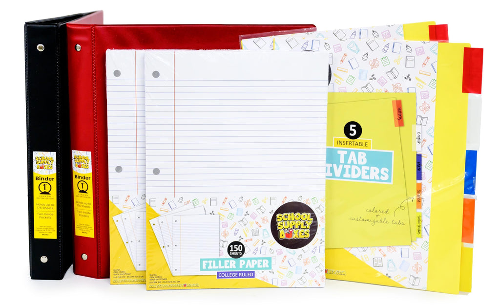 Ultimate High School and College Bundle | 1 Box | School Supply Boxes - Back to School Essentials | Includes Notebooks, Tab Dividers, Pencils, Highlighters, & More