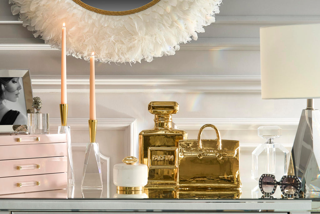 Z Gallerie Handbag Coin Bank Gold Ceramic Compact Purse Piggy Bank for Adults, Decorative Money Saving Jar, Stylish Vanity & Desktop Bookshelf Accent, Small,Gold