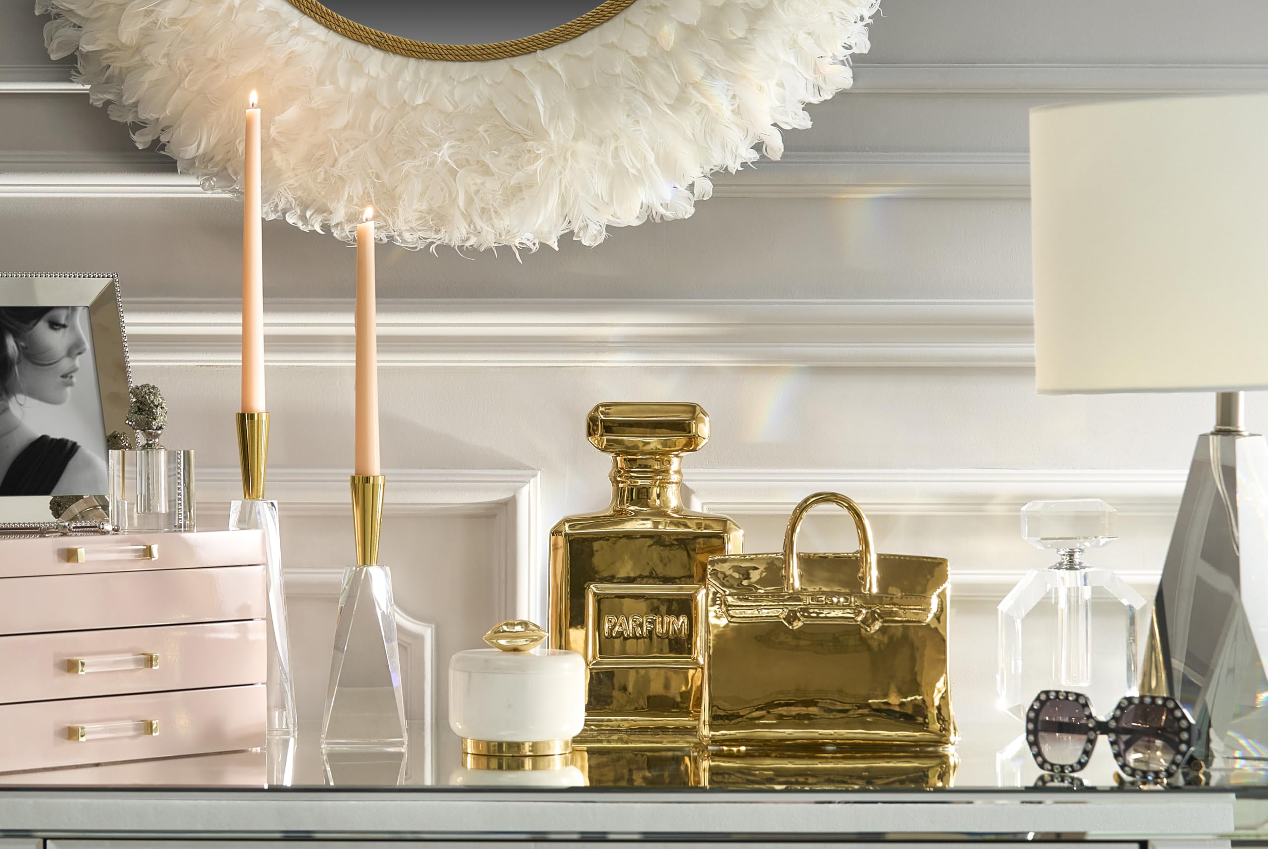 Z Gallerie Handbag Coin Bank Gold Ceramic Compact Purse Piggy Bank for Adults, Decorative Money Saving Jar, Stylish Vanity & Desktop Bookshelf Accent, Small,Gold