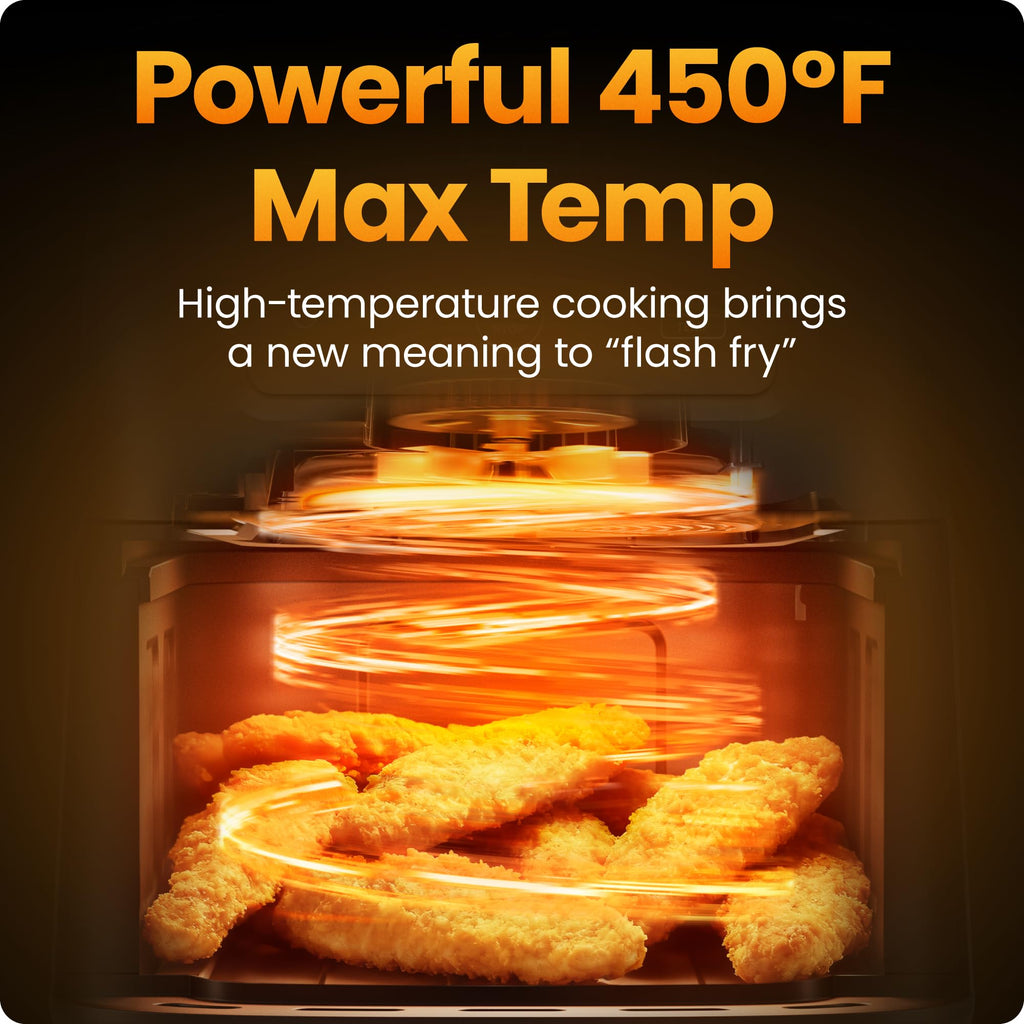 Chefman Air Fryer – 4-in-1 Slim 3.5 QT Airfryer, Air Fry, Bake, Dehydrate, Frozen, 450°F Max Temp for Extra Crispy Results in Minutes, Nonstick Ceramic Coating, Dishwasher-Safe Accessories - Black